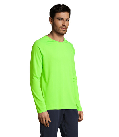 SPORTY LSL MEN T-SHIRT - Neon Green bedrucken, Art.-Nr. S02071-NG-L SPORTY LSL MEN T-SHIRT - Neon Green bedrucken, Art.-Nr. S02071-NG-L