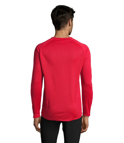 SPORTY LSL MEN T-SHIRT - Red bedrucken, Art.-Nr. S02071-RD-XXL
