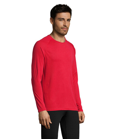 SPORTY LSL MEN T-SHIRT - Red bedrucken, Art.-Nr. S02071-RD-XXL