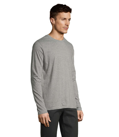 IMPERIAL LSL MEN T-Shirt190 - Graue Melange bedrucken, Art.-Nr. S02074-GM-XS