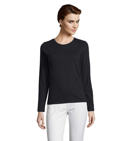 IMPERIAL Women lsl 190g - Deep Black bedrucken, Art.-Nr. S02075-DB-L IMPERIAL Women lsl 190g - Deep Black bedrucken, Art.-Nr. S02075-DB-L