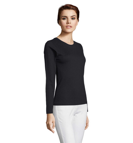 IMPERIAL Women lsl 190g - Deep Black bedrucken, Art.-Nr. S02075-DB-L IMPERIAL Women lsl 190g - Deep Black bedrucken, Art.-Nr. S02075-DB-L