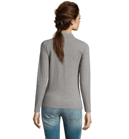 PERFECT DAMEN LSL POLO 180 - Grau-Melange 2 bedrucken, Art.-Nr. S02083-GY-XXL PERFECT DAMEN LSL POLO 180 - Grau-Melange 2 bedrucken, Art.-Nr. S02083-GY-XXL