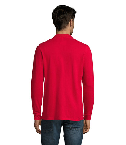 PERFECT MEN LSL POLO 180g - Red bedrucken, Art.-Nr. S02087-RD-S