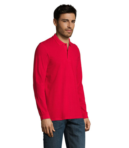 PERFECT MEN LSL POLO 180g - Red bedrucken, Art.-Nr. S02087-RD-S