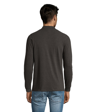 PERFECT MEN LSL POLO 180g - Charcoal Melange bedrucken, Art.-Nr. S02087-CE-S PERFECT MEN LSL POLO 180g - Charcoal Melange bedrucken, Art.-Nr. S02087-CE-S