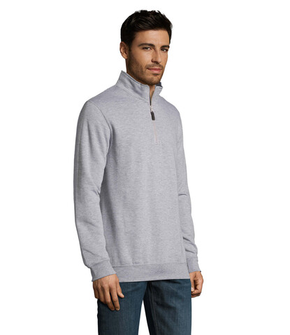 STAN Sweater Zip Kragen 260 - Grau-Melange 2 bedrucken, Art.-Nr. S02088-GY-3XL STAN Sweater Zip Kragen 260 - Grau-Melange 2 bedrucken, Art.-Nr. S02088-GY-3XL