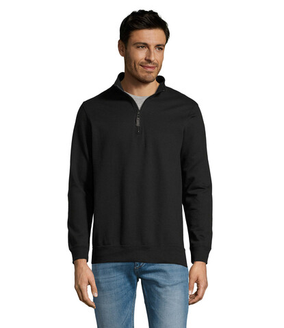 STAN Sweater Zip Kragen 260 - Schwarz bedrucken, Art.-Nr. S02088-BK-XXL STAN Sweater Zip Kragen 260 - Schwarz bedrucken, Art.-Nr. S02088-BK-XXL