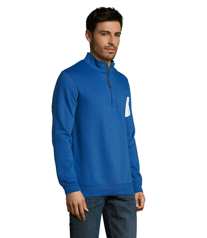 STAN Sweater Zip Kragen 260 - Royal Blue bedrucken, Art.-Nr. S02088-RB-L