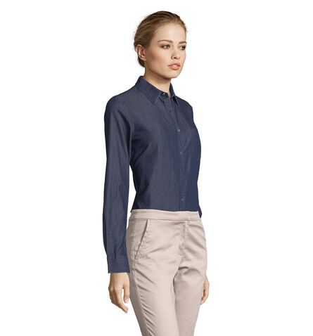 BARRY WOMEN DENIM SHIRT - Brut Denim bedrucken, Art.-Nr. S02101-EV-S