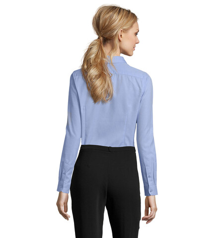 BRODY WOMEN HERINGBON SHIRT - Sky Blue bedrucken, Art.-Nr. S02103-SK-XS