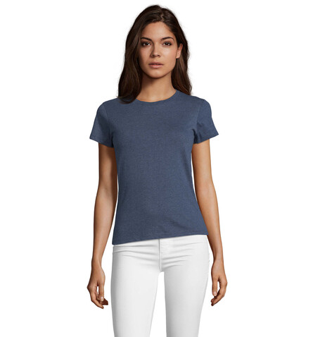 REGENT FIT WOMEN 150g - Heather Denim bedrucken, Art.-Nr. S02758-HD-L REGENT FIT WOMEN 150g - Heather Denim bedrucken, Art.-Nr. S02758-HD-L