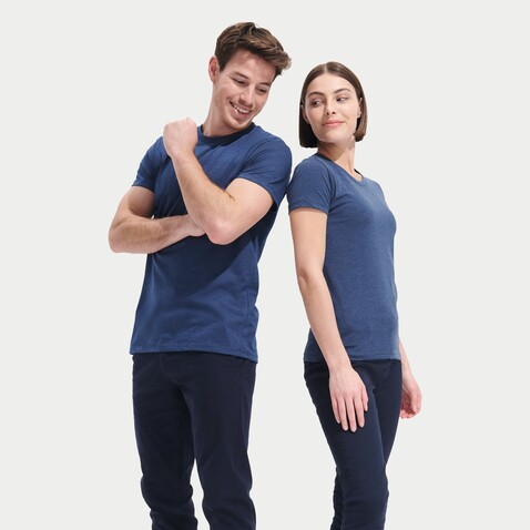 REGENT FIT WOMEN 150g - Heather Denim bedrucken, Art.-Nr. S02758-HD-L REGENT FIT WOMEN 150g - Heather Denim bedrucken, Art.-Nr. S02758-HD-L