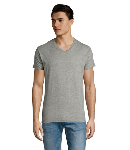 IMPERIAL HERREN V SHIRT 190-WH-3XL - Graue Melange bedrucken, Art.-Nr. S02940-GM-L IMPERIAL HERREN V SHIRT 190-WH-3XL - Graue Melange bedrucken, Art.-Nr. S02940-GM-L