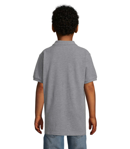 PERFECT KINDER POLO 180g - Grau-Melange 2 bedrucken, Art.-Nr. S02948-GY-3XL
