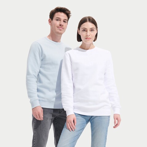 SULLY Herren Sweater 280g - Creamy Blue bedrucken, Art.-Nr. S02990-CY-M SULLY Herren Sweater 280g - Creamy Blue bedrucken, Art.-Nr. S02990-CY-M