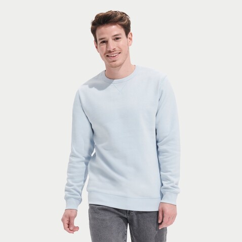 SULLY Herren Sweater 280g - Creamy Blue bedrucken, Art.-Nr. S02990-CY-M SULLY Herren Sweater 280g - Creamy Blue bedrucken, Art.-Nr. S02990-CY-M