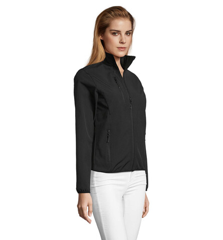 RADIAN WOMEN SOFTSHELL - Schwarz bedrucken, Art.-Nr. S03107-BK-L