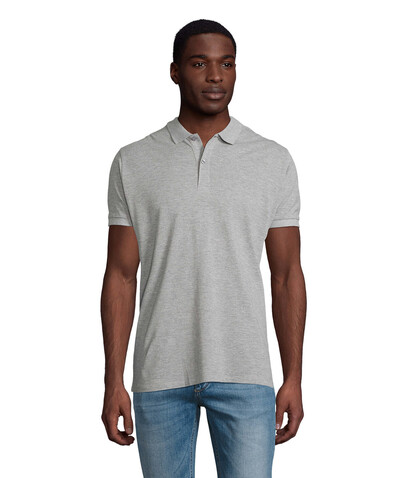 PLANET MEN Polo 170g - Grau-Melange 2 bedrucken, Art.-Nr. S03566-GY-M