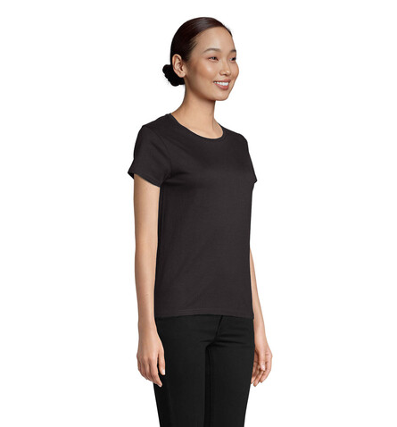 CRUSADER WOMEN T-Shirt 150g - Deep Black bedrucken, Art.-Nr. S03581-DB-3XL