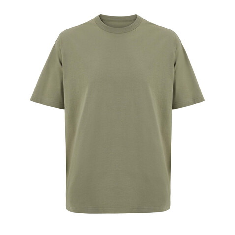 BOXY MEN T-SHIRT OVERSIZE - Khaki bedrucken, Art.-Nr. S03806-KH-M