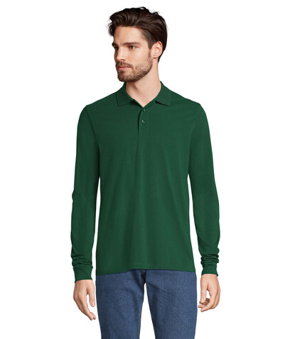 PRIME LSL UNISEX POLO 200 - Bottle Green bedrucken, Art.-Nr. S03983-BO-XL PRIME LSL UNISEX POLO 200 - Bottle Green bedrucken, Art.-Nr. S03983-BO-XL