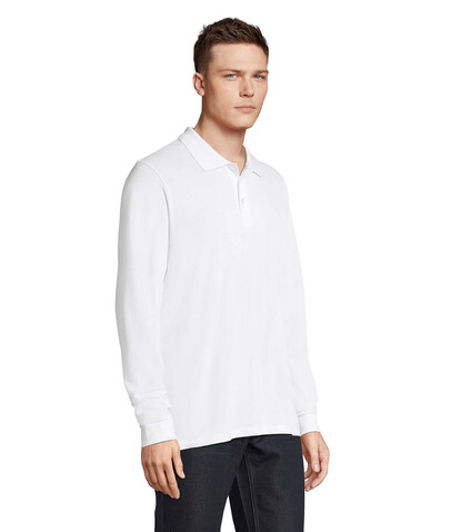 PRIME LSL UNISEX POLO 200 - White bedrucken, Art.-Nr. S03983-WH-L PRIME LSL UNISEX POLO 200 - White bedrucken, Art.-Nr. S03983-WH-L