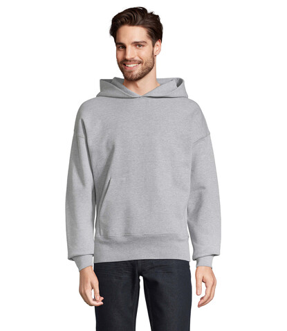 ORIGIN UNISEX HOODED SWEAT - Grau-Melange 2 bedrucken, Art.-Nr. S03991-GY-M