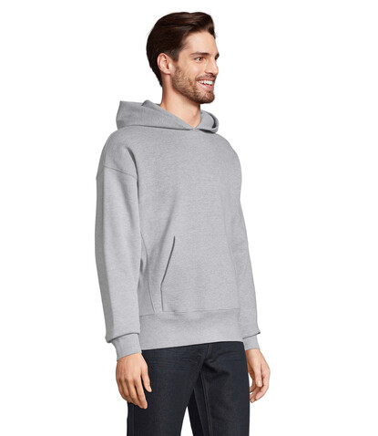 ORIGIN UNISEX HOODED SWEAT - Grau-Melange 2 bedrucken, Art.-Nr. S03991-GY-M