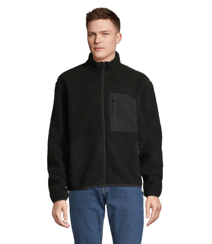 FURY UNISEX SHERPA JACKET - Carbon Grey/Black bedrucken, Art.-Nr. S04042-FD-S