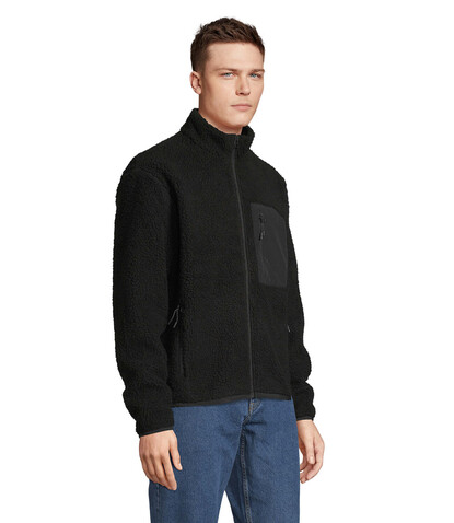 FURY UNISEX SHERPA JACKET - Carbon Grey/Black bedrucken, Art.-Nr. S04042-FD-S