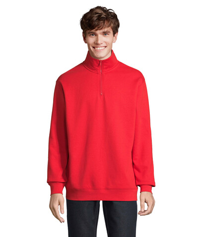 CONRAD Sweater Zip Kragen - Bright Red bedrucken, Art.-Nr. S04234-BT-S