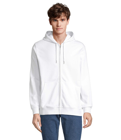 CALIPSO FULL ZIP HOODIE - White bedrucken, Art.-Nr. S04237-WH-L