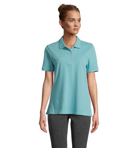 PACIFIC DAMEN POLO - Pool Blue bedrucken, Art.-Nr. S04440-BP-S