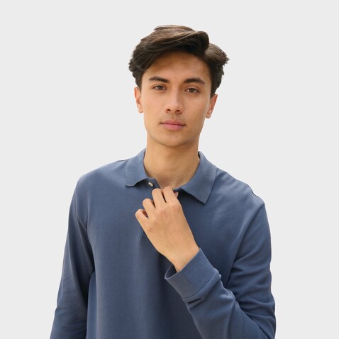 PACIFIC LSL POLO - Denim bedrucken, Art.-Nr. S04441-DM-XXL