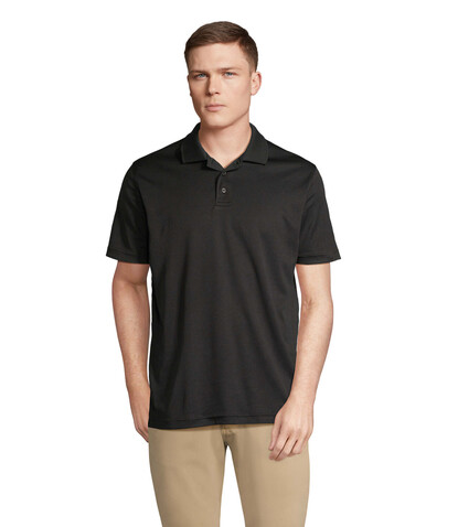 PITCHER UNISEX POLO - Schwarz bedrucken, Art.-Nr. S04442-BK-XL