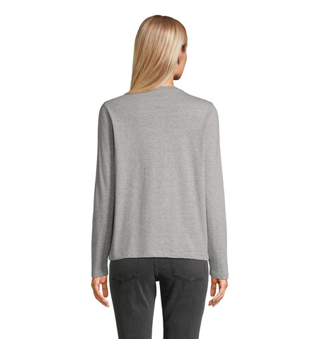 MONARCH DAMEN T-SHIRTS - Graue Melange bedrucken, Art.-Nr. S04443-GM-L