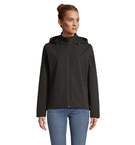 RACE DAMEN-KAPUZENJACKE - Schwarz bedrucken, Art.-Nr. S04448-BK-S RACE DAMEN-KAPUZENJACKE - Schwarz bedrucken, Art.-Nr. S04448-BK-S