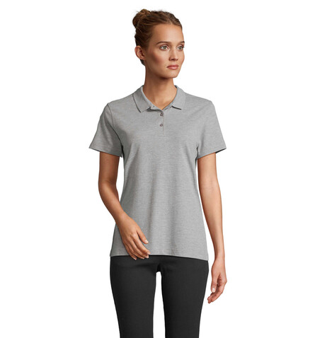 PULSE DAMEN POLO - Grau-Melange 2 bedrucken, Art.-Nr. S04501-GY-L