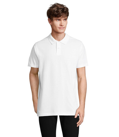 PULSE UNISEX POLO - White bedrucken, Art.-Nr. S04502-WH-3XL