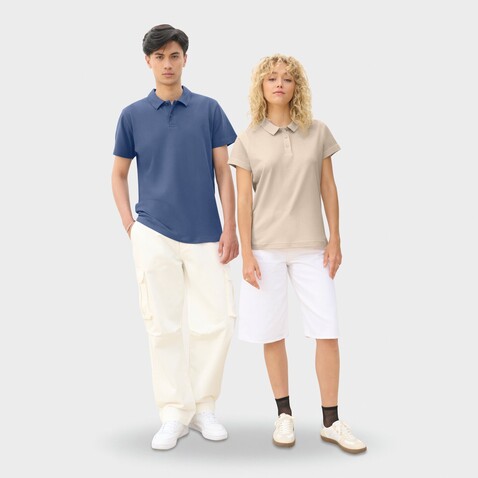 PULSE UNISEX POLO - Denim bedrucken, Art.-Nr. S04502-DM-XXL