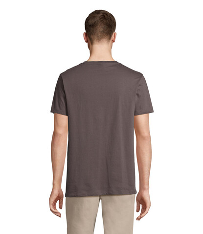 REGENT V V-NECK T-SHIRT - Dunkelgrau bedrucken, Art.-Nr. S04765-DG-L