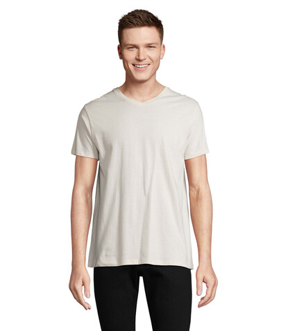 REGENT V V-NECK T-SHIRT - Off-White bedrucken, Art.-Nr. S04765-WW-L
