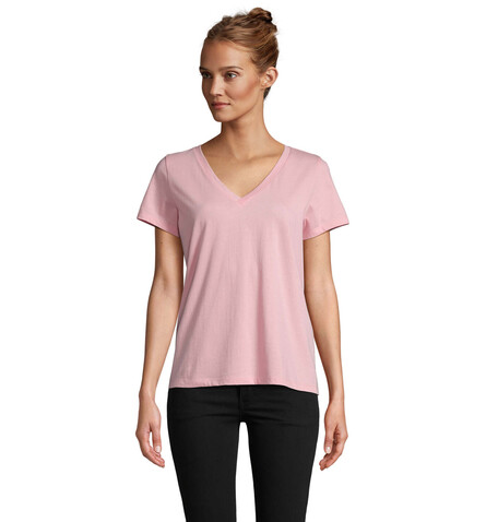 REGENT V T-SHIRT WOMEN - Bonbon Rosa bedrucken, Art.-Nr. S04766-AX-M