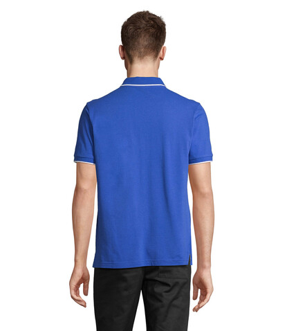 PALERMO POLO-SHIRT - Königsblau/Weiß bedrucken, Art.-Nr. S04769-RW-M