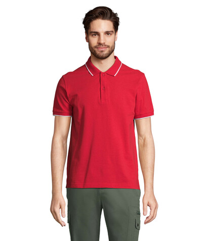 PALERMO POLO-SHIRT - Leuchtend Rot / Weiß bedrucken, Art.-Nr. S04769-KA-XXL PALERMO POLO-SHIRT - Leuchtend Rot / Weiß bedrucken, Art.-Nr. S04769-KA-XXL