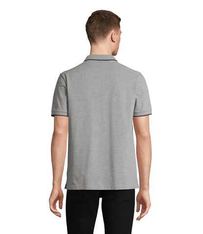 PALERMO POLO-SHIRT - Grey Melange/ French Navy bedrucken, Art.-Nr. S04769-GF-S PALERMO POLO-SHIRT - Grey Melange/ French Navy bedrucken, Art.-Nr. S04769-GF-S