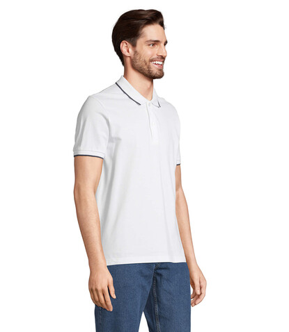 PALERMO POLO-SHIRT - White/French Navy bedrucken, Art.-Nr. S04769-FV-XS PALERMO POLO-SHIRT - White/French Navy bedrucken, Art.-Nr. S04769-FV-XS