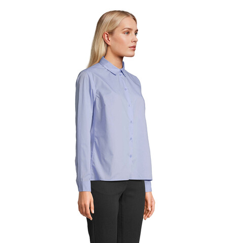 BAILEY WOMEN POPLIN SHIRT - Sky Blue bedrucken, Art.-Nr. S04771-SK-XL