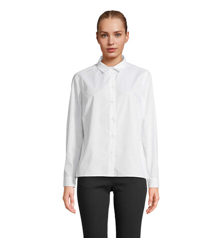 BAILEY WOMEN POPLIN SHIRT - White bedrucken, Art.-Nr. S04771-WH-XXL BAILEY WOMEN POPLIN SHIRT - White bedrucken, Art.-Nr. S04771-WH-XXL